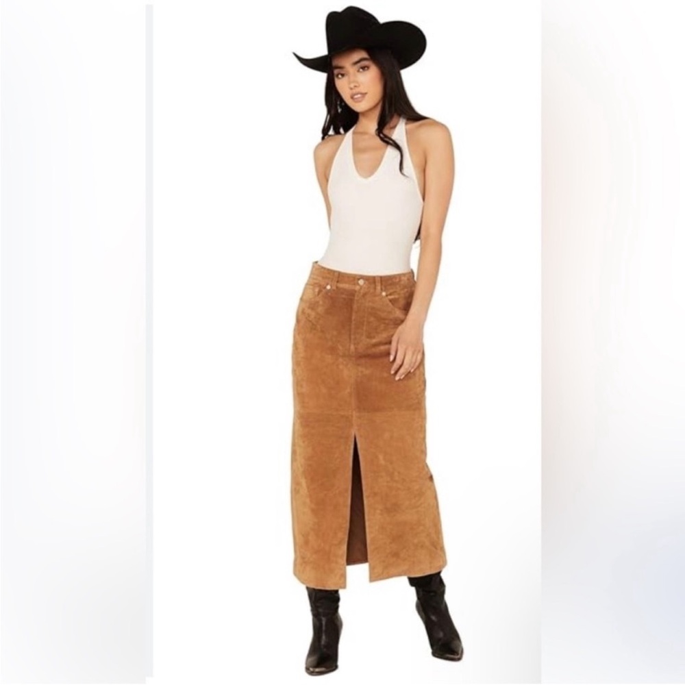 17-NWT Blank NYC Suede Midi Skirt - Picture 3 of 5
